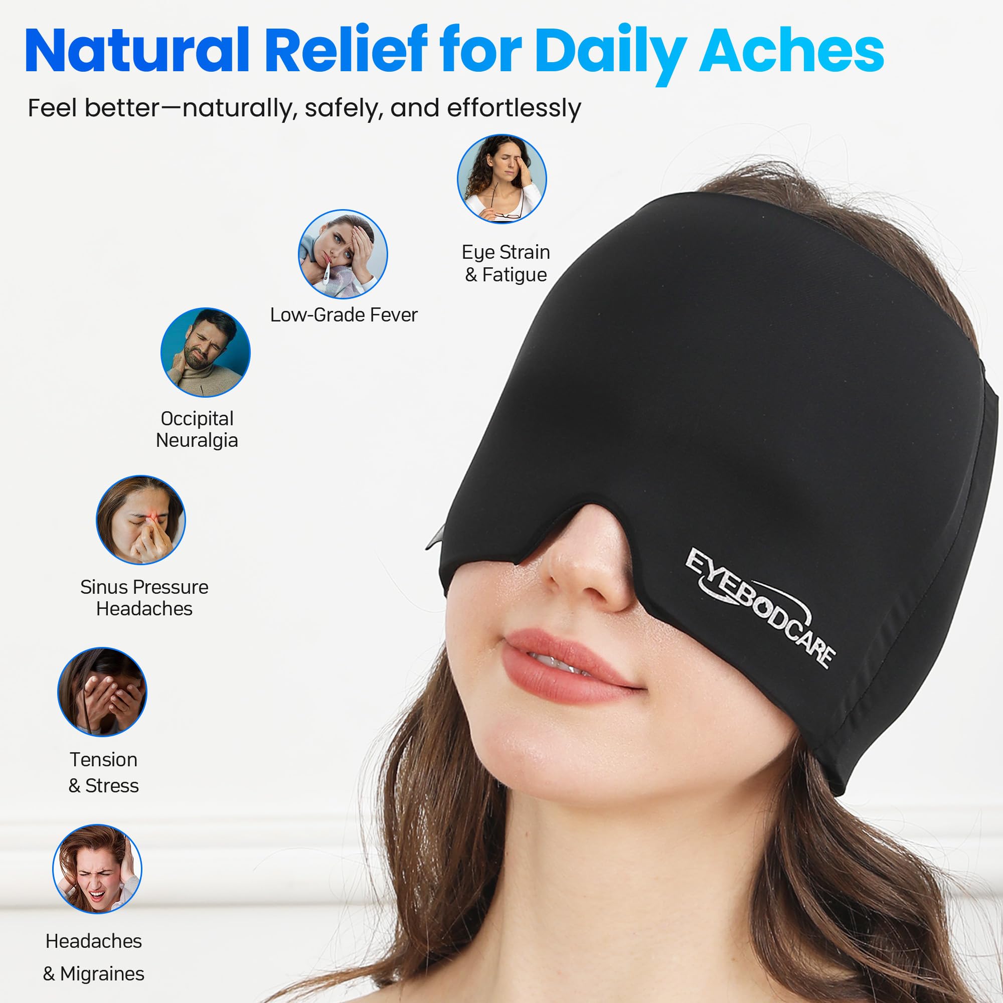 Migraine Relief Cap, Reusable Cold Compress Headband,1pcs — Amazon image 8