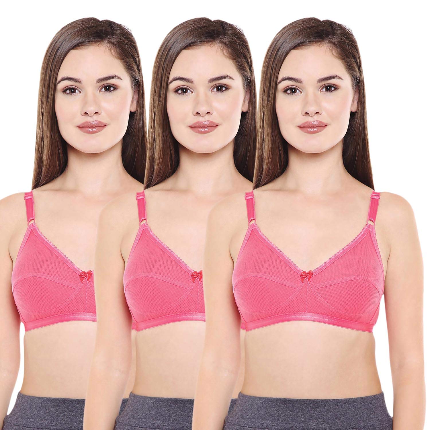 bodycare Women's Cotton Non Padded Non-Wired Regular Bra (Pack of 3)-picture-38