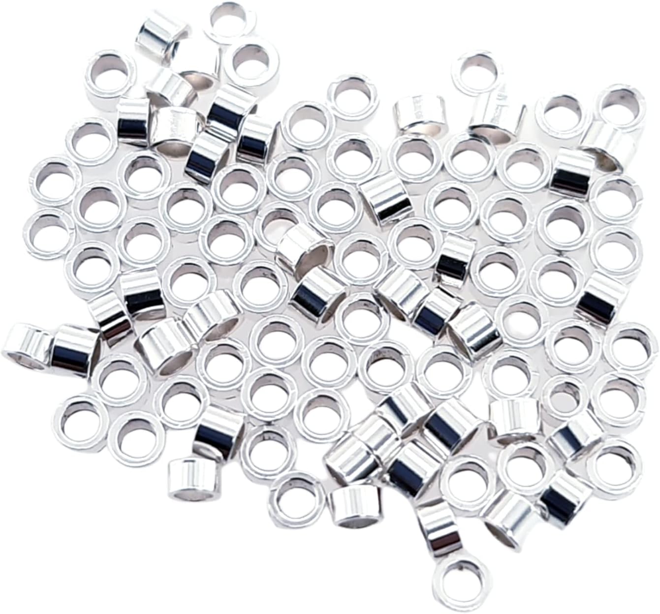100pcs 925 Sterling Silver Tube Crimp Beads, 1 X1.2MM, by CRAFT WIRE - Image 3