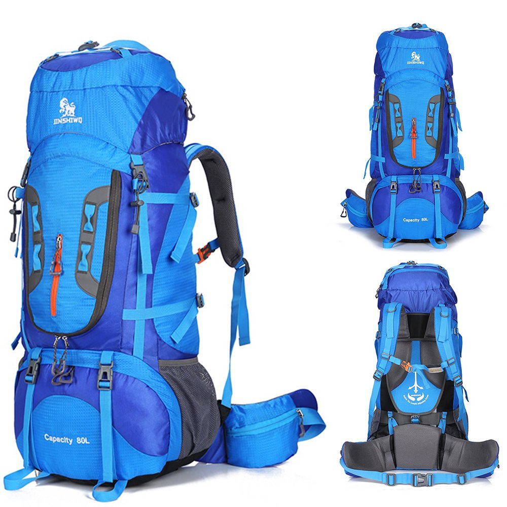 Jian ya na al aire libre Montañismo gran capacidad 80lwaterproof transpirable Suspensión Soporte Mochila Ciclismo y Senderismo Mochila con cubierta para la lluvia