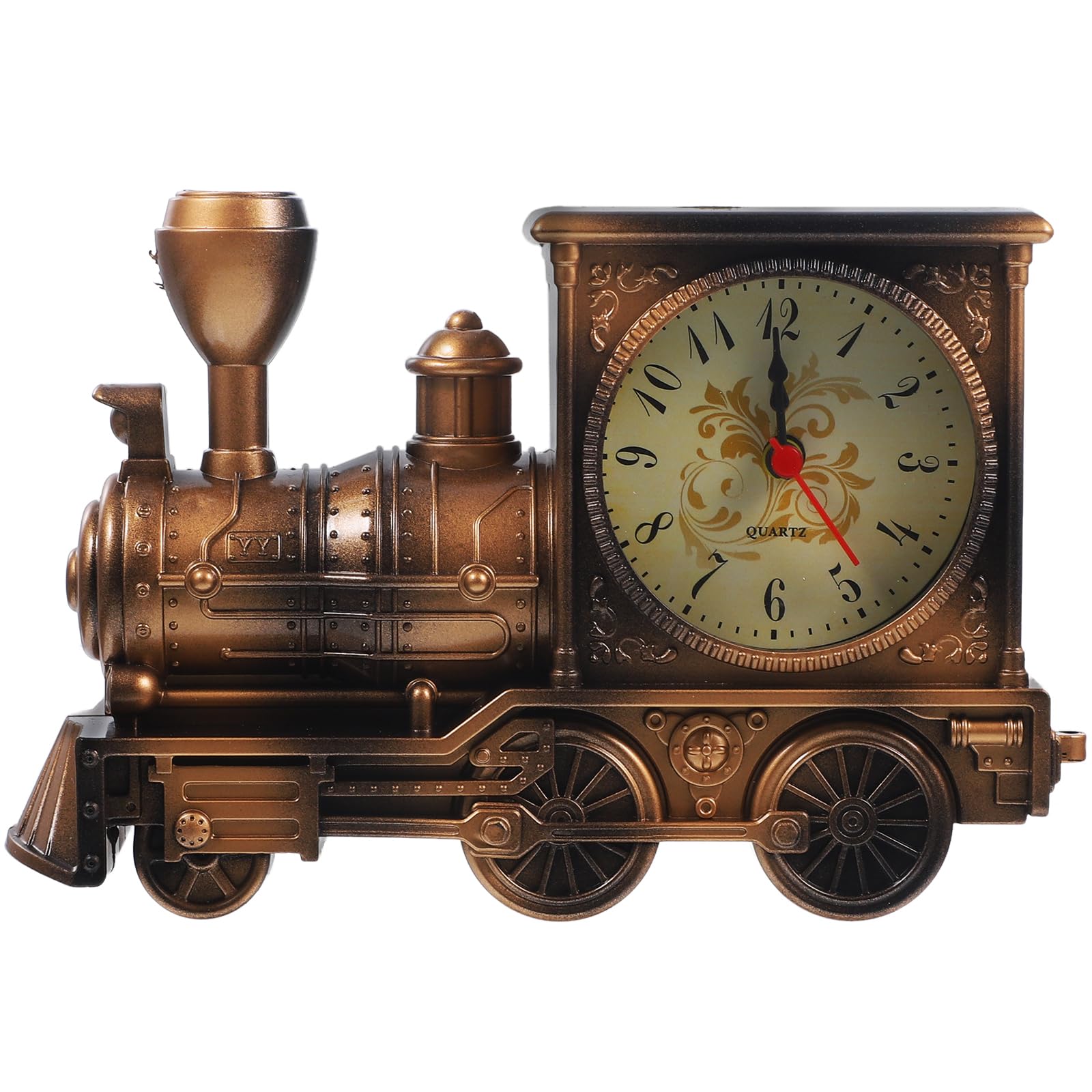 Abaodam Railway Engine Alarm Clock Creative Desktop Ornament 7.09X4.72X2.36In Silent Wake-up Clock for Bedroom Living Room Student Desk