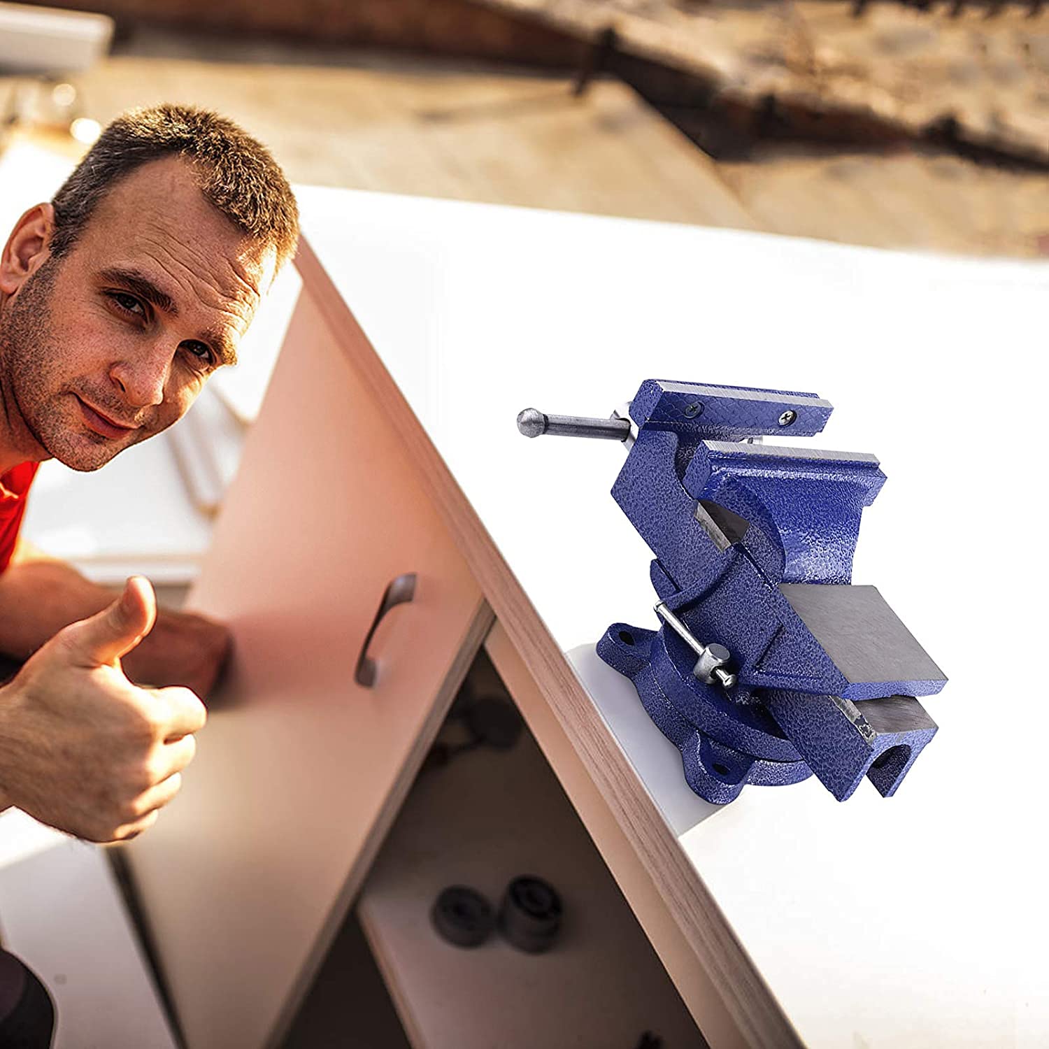 Buy Heavy Duty Table Vice, Swivel Bench Vice Clamp, 5 Inch 6Kg