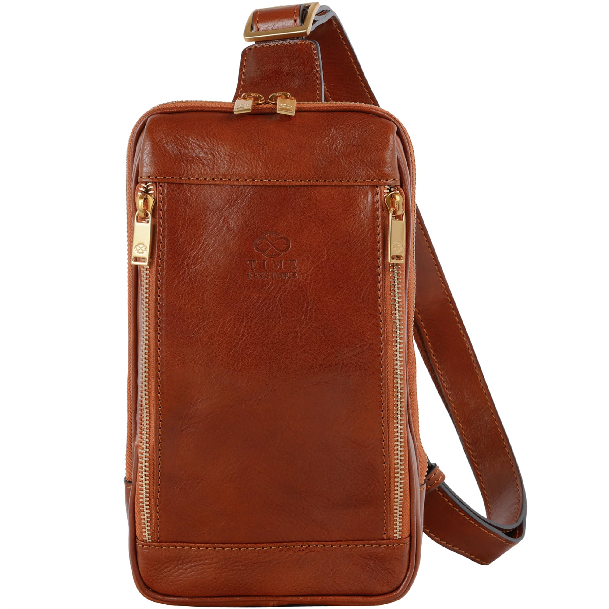 Time Resistance Leather Crossbody Bag