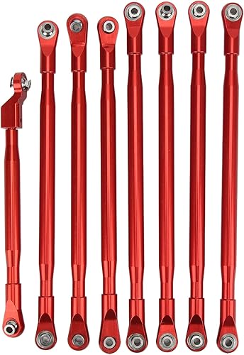 Miniatura 8 de Juego de eslabones a control remoto, conjunto de varillas, varilla de tracción con barra estabilizadora de aluminio para SCX6 JLU 1/6 RC Vehículo de