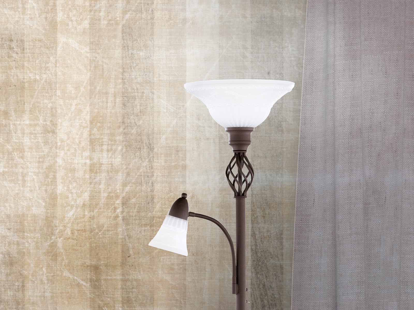 Trio Leuchten 4602021-24 Lampa podłogowa Metal/szkło matowe 40 W E27 Rdza