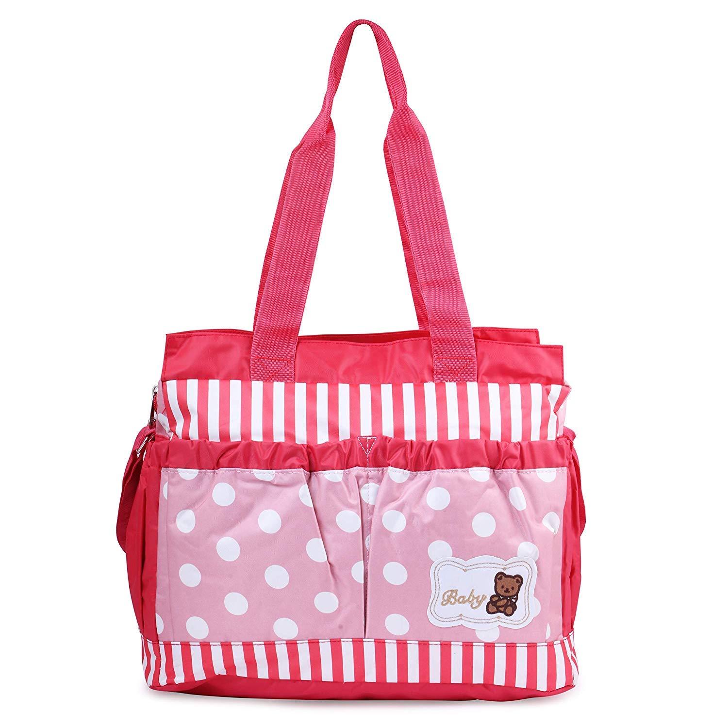 New Born Baby Multipurpose Polyester Diaper/Mother Bag with Holder Diaper Changing Multi Compartment-picture-18