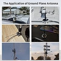 Vista 2 de UAYESOK Kit de montaje en plano de tierra de antena de base móvil VHF/UHF, adaptador PL259 a SO239, 6.6 ft/27.6 in 136-174MHZ/400-470MHZ