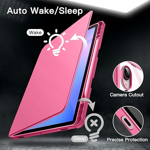 Vista 6 de JETech Funda giratoria para Samsung Galaxy Tab S10 Lite / S10 FE / S9 FE de 10.9 pulgadas / S9 de 11 pulgadas con soporte para S Pen, rotación