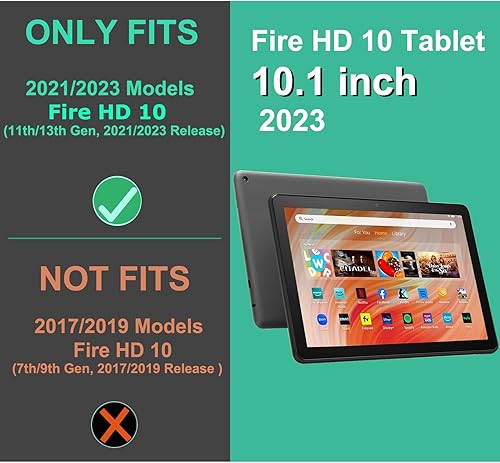 Miniatura 2 de RSAquar Funda para tablet compatible con Tienda Fire HD 10, 13 (2023) y 11 generación (2021) de 10.1 pulgadas, con función de encendido automático,