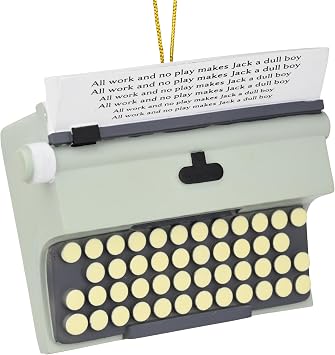 Tree Buddees All Work No Play Typewriter Halloween/Christmas Ornaments