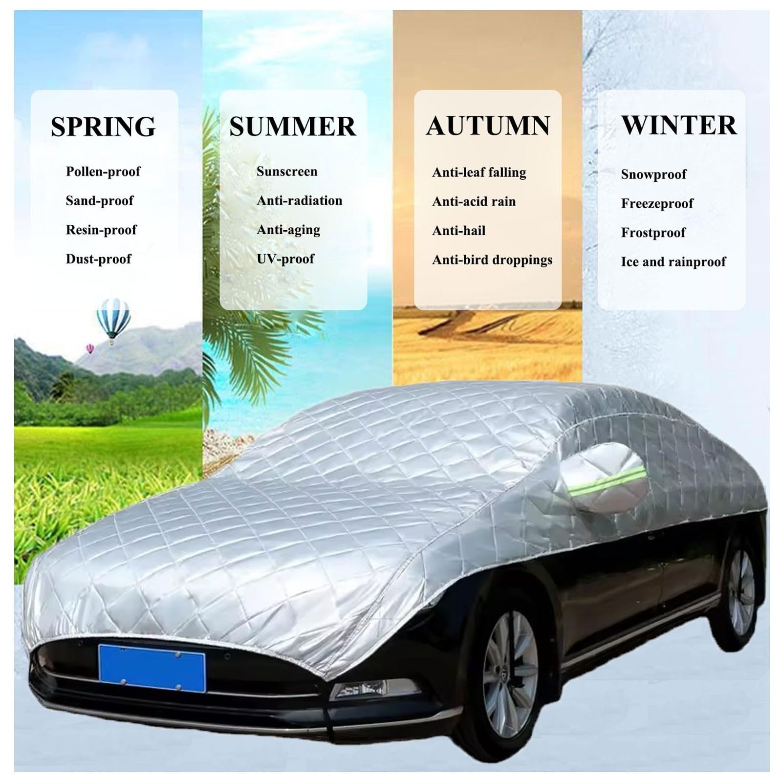 Funda Coche Exterior para Peugeot 508 SW Transpirable Impermeable, Funda para Coche Antigranizo Protección Solar Protección UV