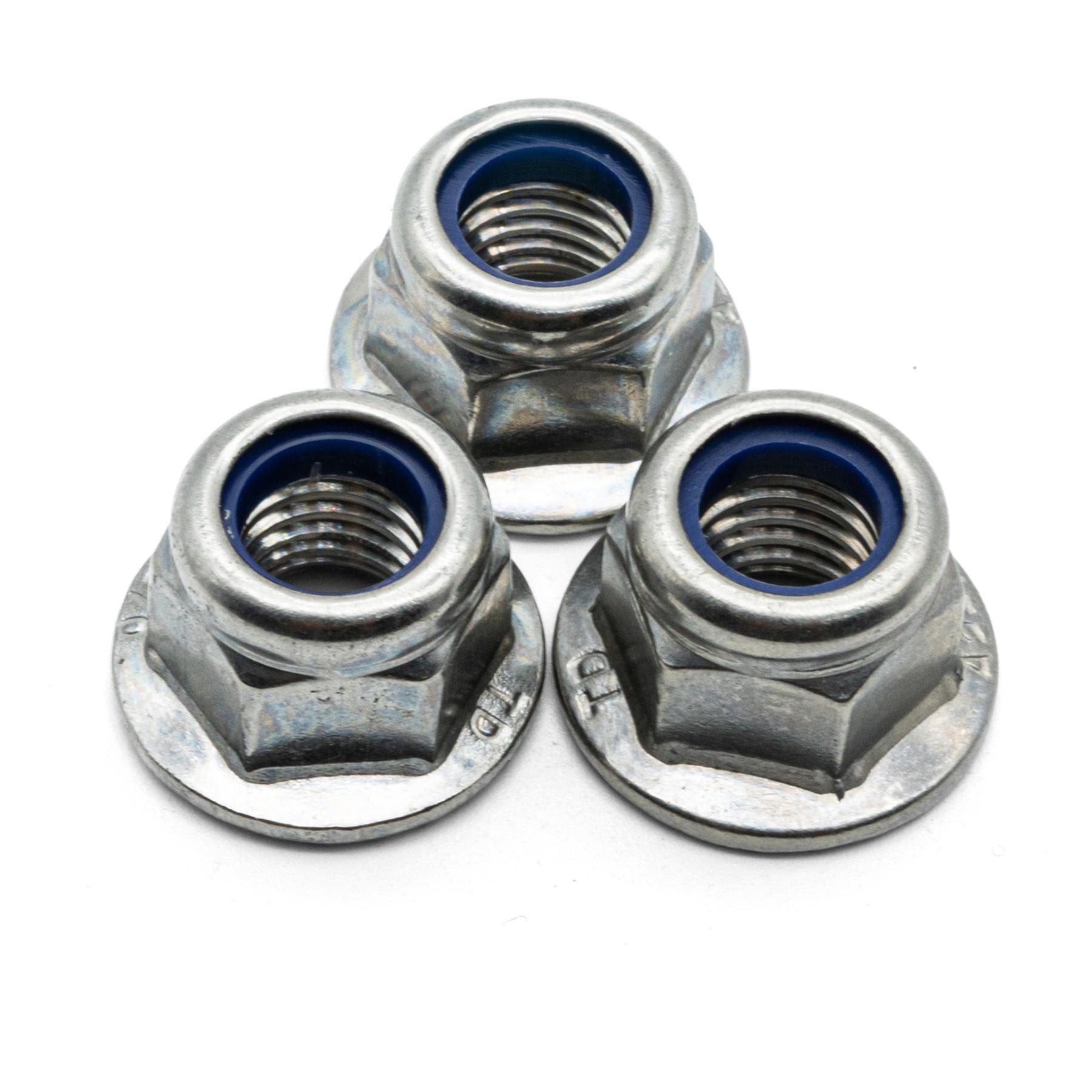 Hippo Hardware M10 (10mm) Flanged Serrated Nyloc Nuts A2 Stainless Steel Nylon Insert Locking (Pack of 5)