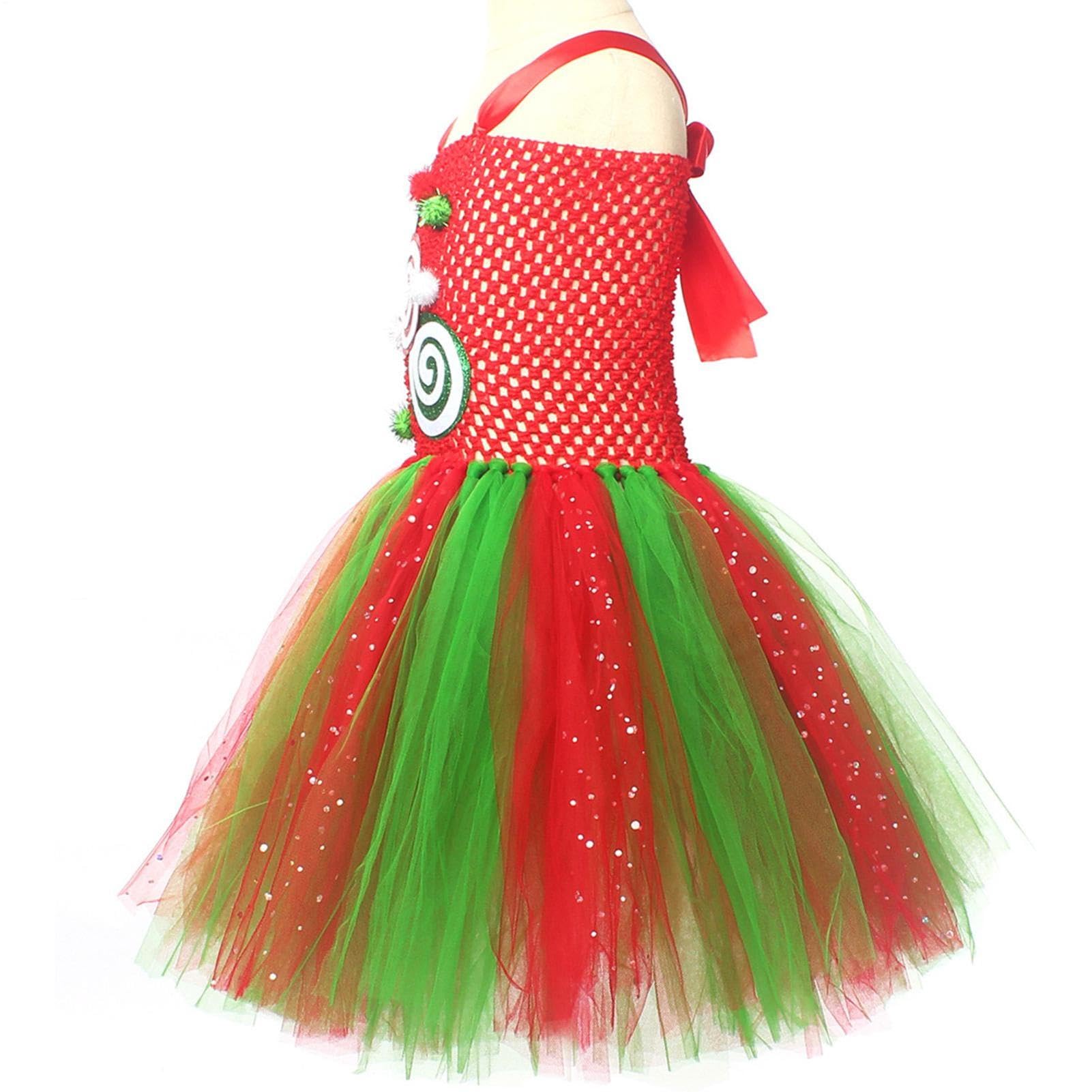 Vestito Tutù di Natale per Bambine Gonna Natalizia Costume da Bimba