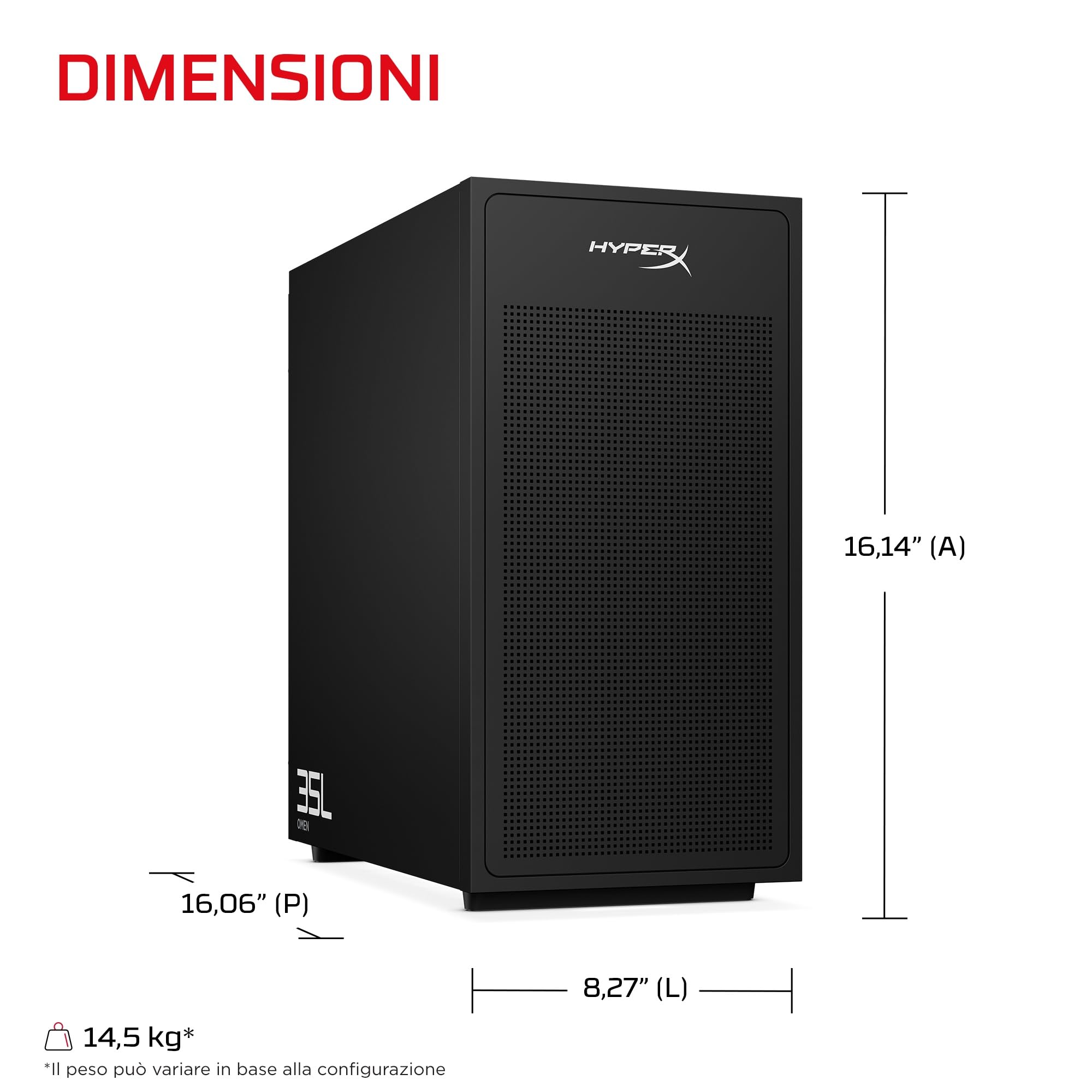 HP HyperX OMEN 35L, Desktop Gaming, AMD Ryzen 9, RTX 5060Ti, 32GB 1TB