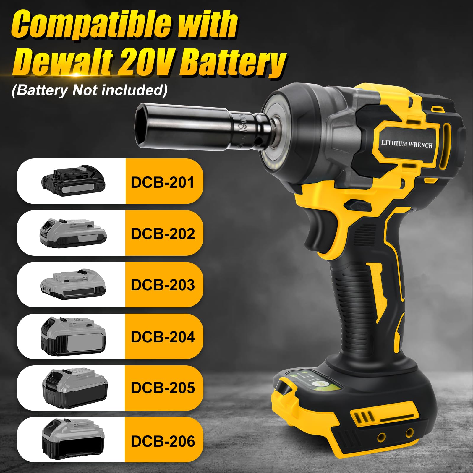 Akumulatorowa wkrętarka udarowa, kompatybilna z akumulatorem Dewalt 20 V, bezszczotkowa 700 Nm, wysoki moment obrotowy, klucz udarowy 1/2 cala, klucz udarowy z 43 akcesoriami (bez akumulatora)