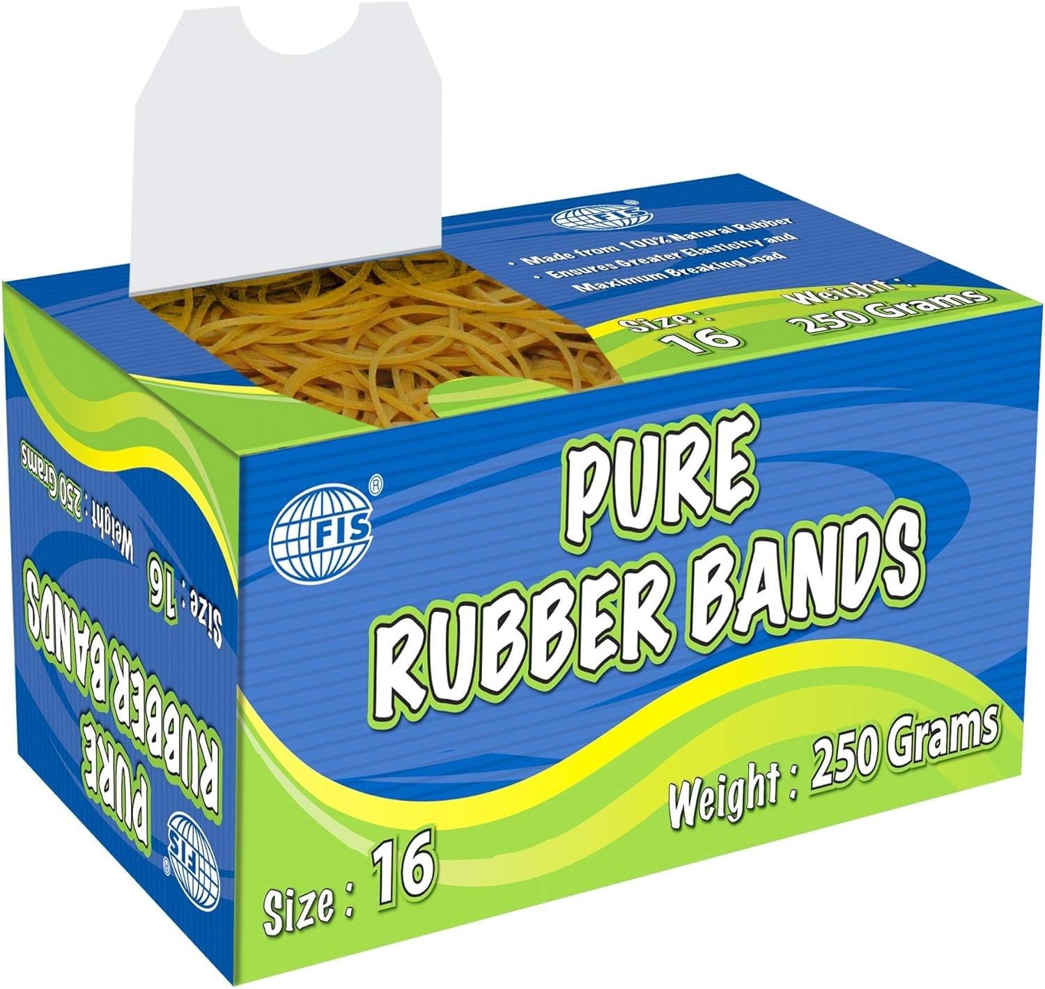 FIS FSRB25016 Pure Rubber Bands, 16 Size