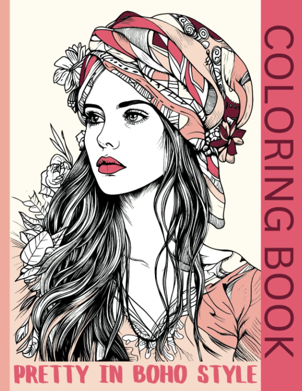 Pretty in Boho Style Coloring Book: A Coloring Book of Beautiful Women in Chic Clothing for Teens and Adults | Fashion & Beauty