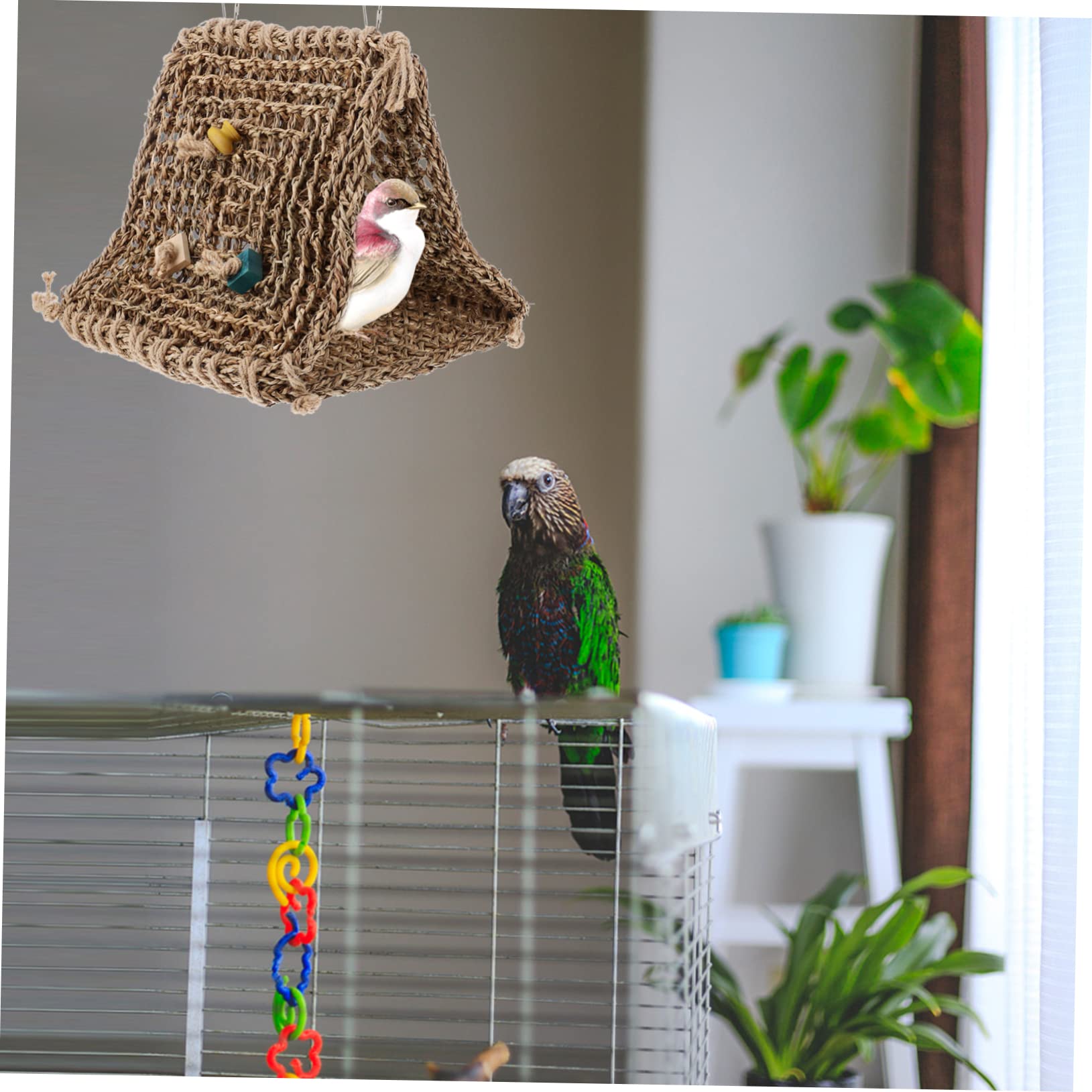 FOMIYES Hamac Suspendu pour Oiseaux Nichoir Maison pour Perroquet Abri pour Oiseaux Lit de Perroquet Plusieurs Styles