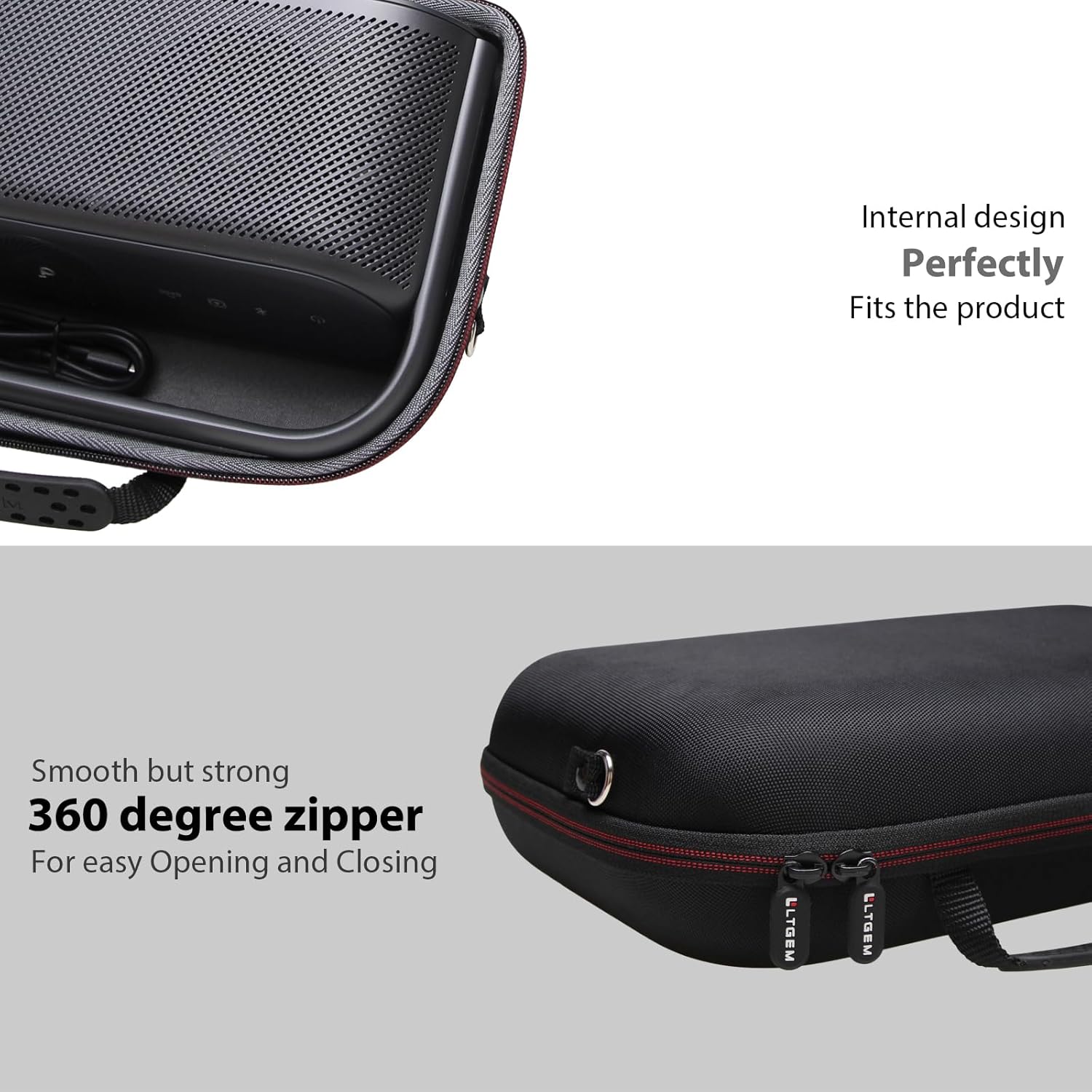 LTGEM Hard Case for Soundcore Motion X600 Portable Bluetooth Speaker - Travel Protective Carrying Storage Case Bag with Adjustable Shoulder Strap