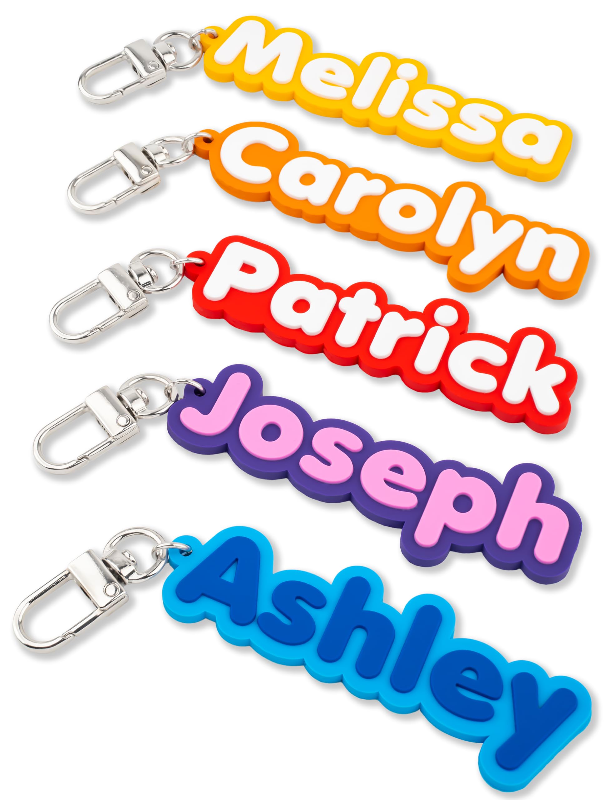 SODWINCO Custom Name Keychain, Luggage Tag, Name Tags, Suitcases, PVC Personalized Name Tags, Bag Tags, Water Bottle Tag
