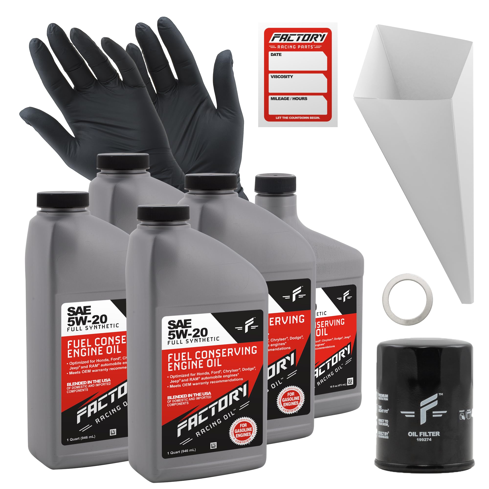 Factory Racing Parts 5W-20 Oil Change Kit (4.5 qt)
