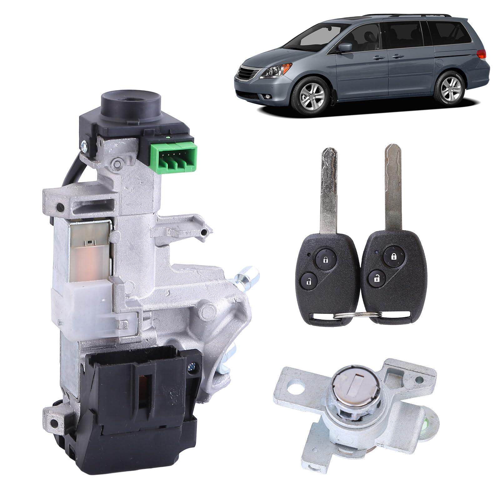 Chrome Ignition Key Switch Cylinder & Door Lock Pair Set W/ Keys For Chevrolet E - Foto 5