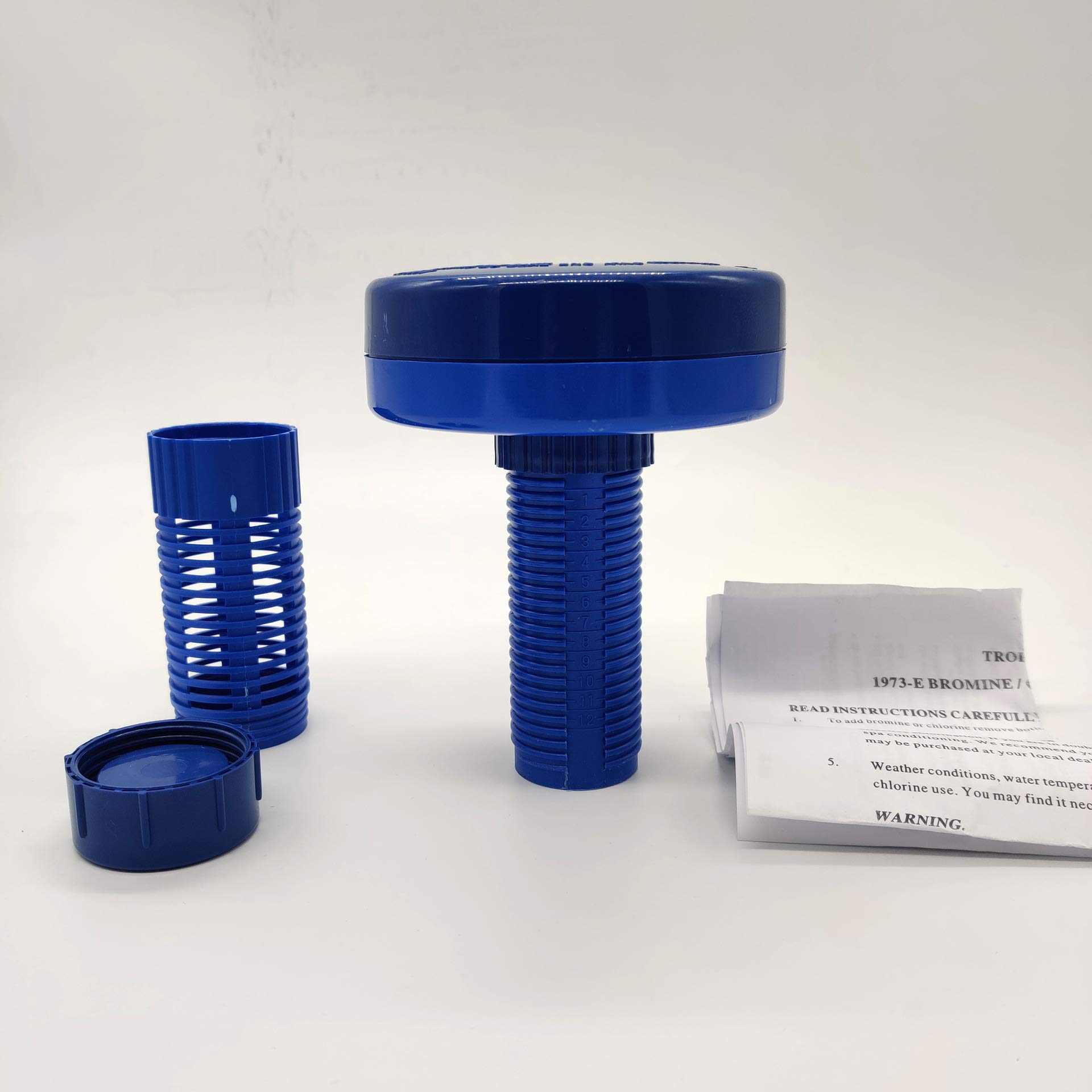 Floating Chlorine Dispenser,Rotating Adjustment Administering with Scale Floater Chlorine Tablet for Swimming Pool Spa Hot Tub Bathtubs,Blue