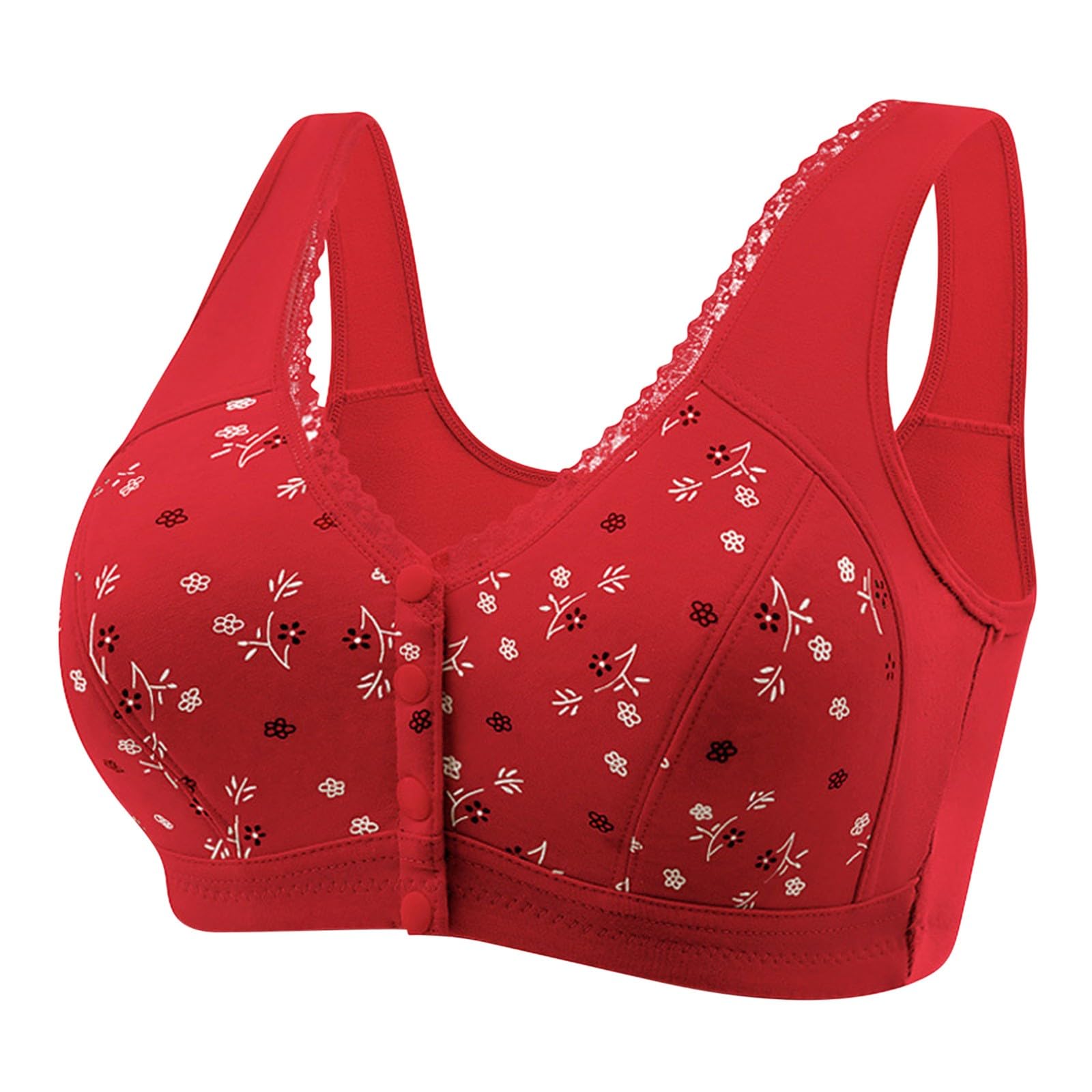Bra for Seniors 2024 New Comfortable Breathable Front Closure Button Bra Classic Everyday Bras for Older Women