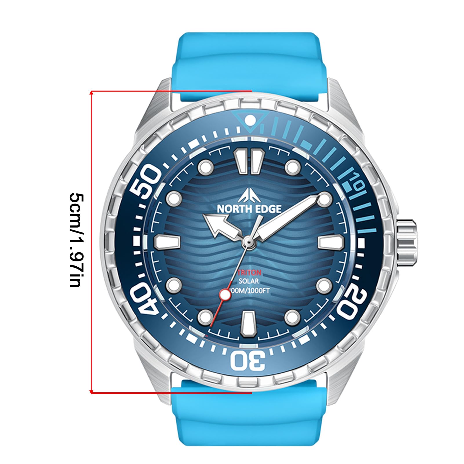 Dpofirs Solar Montre de Plongée 300m Étanche Illumination Rapide Homme Femme