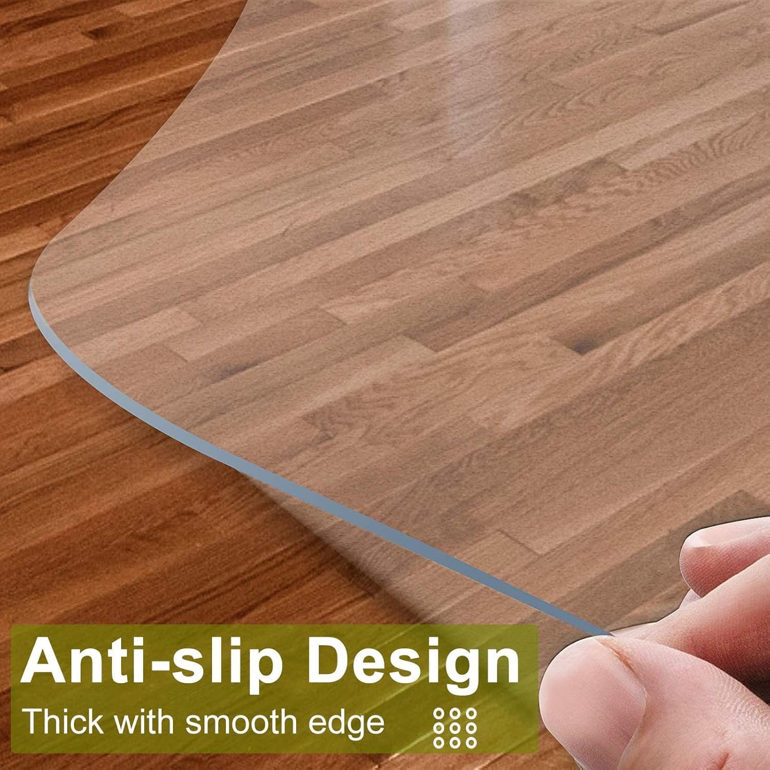 Transparent PVC Chair Mat for Carpeted Floors, Durable Non-Slip Floor Protector, Waterproof Desk Mat, 57x82 (145cm X 205cm) for Home & Office 57X58/145cmX145cm