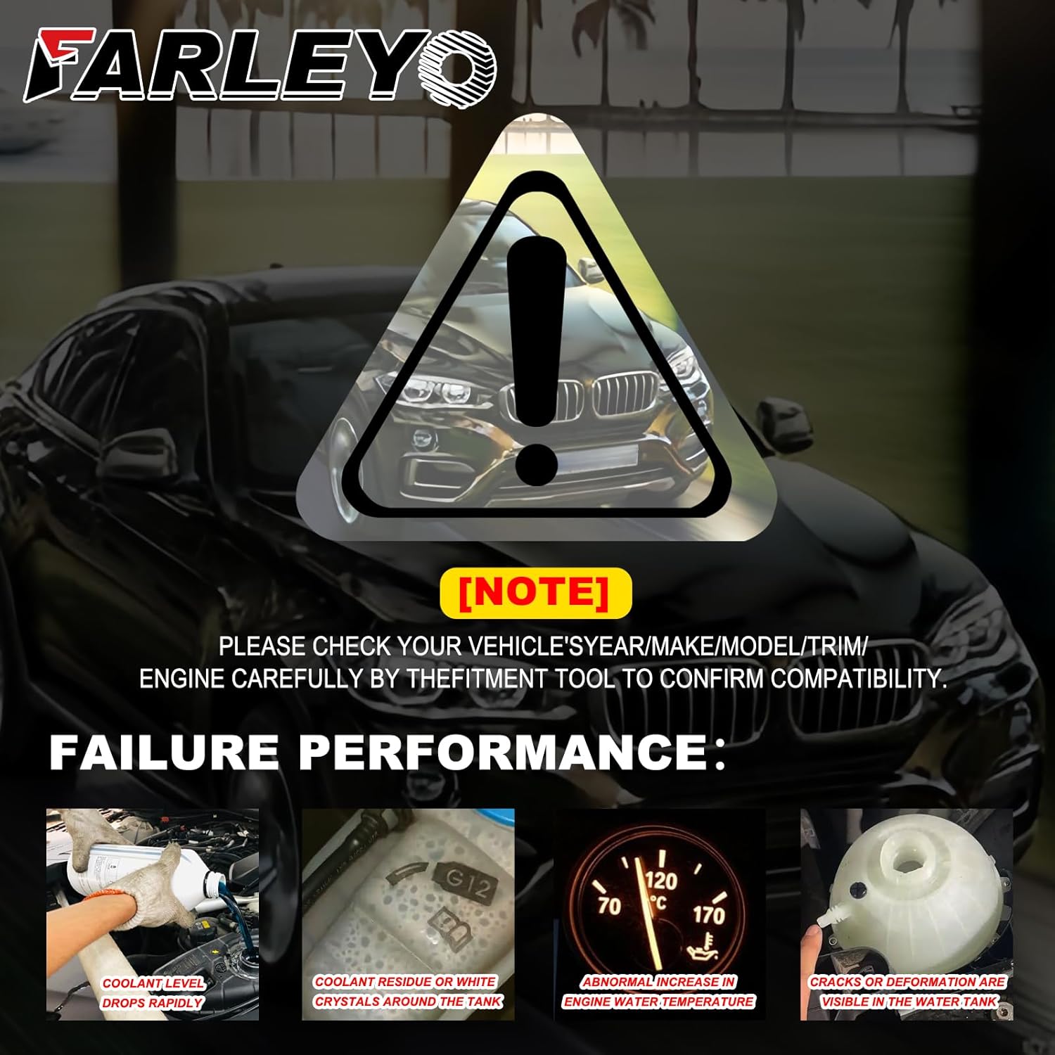 Aluminum Engine Coolant Reservoir Radiator Expansion Tank with (Sensor & Cap) for 07-19 BMW X5 08-19 BMW X6 2.0L 3.0L 4.4L 4.8L Replaces# 603-361 17137552546 17138621092 17137647290 17138630170