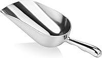 New Star Foodservice 34523 12 oz Cast Aluminum One-Piece Utility Scoop for Ice, Flour, Candy - Round Bottom, Durable & Hygienic