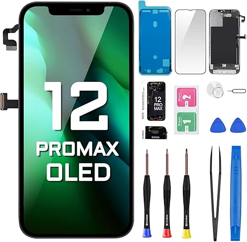 Miniatura 7 de Para iPhone 12 Pro Max Reemplazo de pantalla LCD de 6.7 pulgadas, digitalizador táctil 3D, montaje completo con altavoz de oído, sensor de