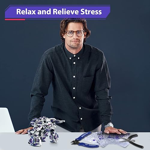 Miniatura 3 de Microworld Rompecabezas de metal 3D, kit de modelo mecánico de piedras oscuras, rompecabezas 3D de 10 estrellas, gran desafío para adultos,