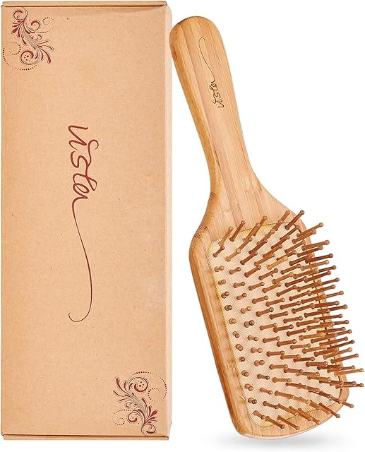 Hair Brush, Bamboo Hairbrush For Long,Thick,Curly,Wavy,Dry or Damaged Hair, Reducing Hair Breakage and Frizzy, No More Tangle, with Exquisite Cloth Bag