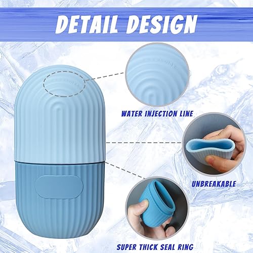 Miniatura 4 de Rodillo facial de hielo, molde de silicona reutilizable, masaje facial, belleza facial, herramientas para el cuidado de la piel, aplica hielo para