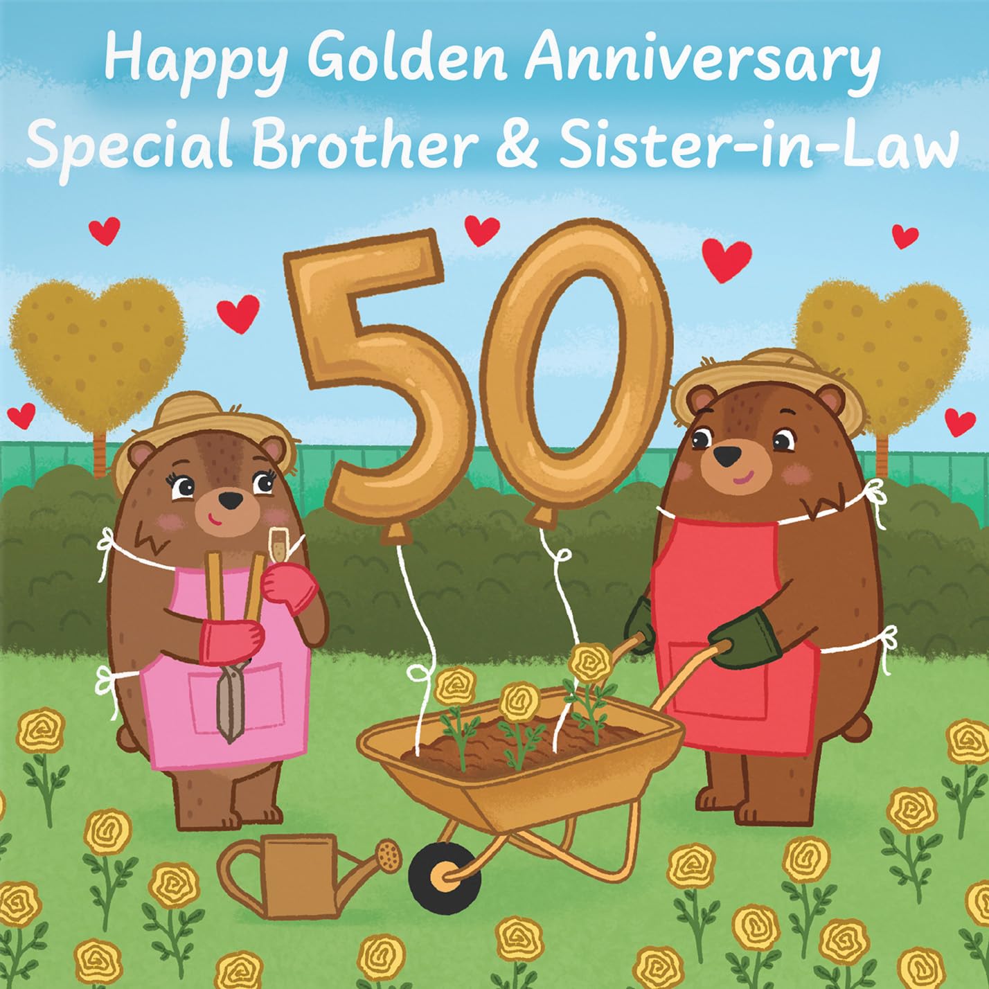 Hunts England, Brother And Sister In Law 50th Anniversary Card, Golden Anniversary, 50 Years - Image 2
