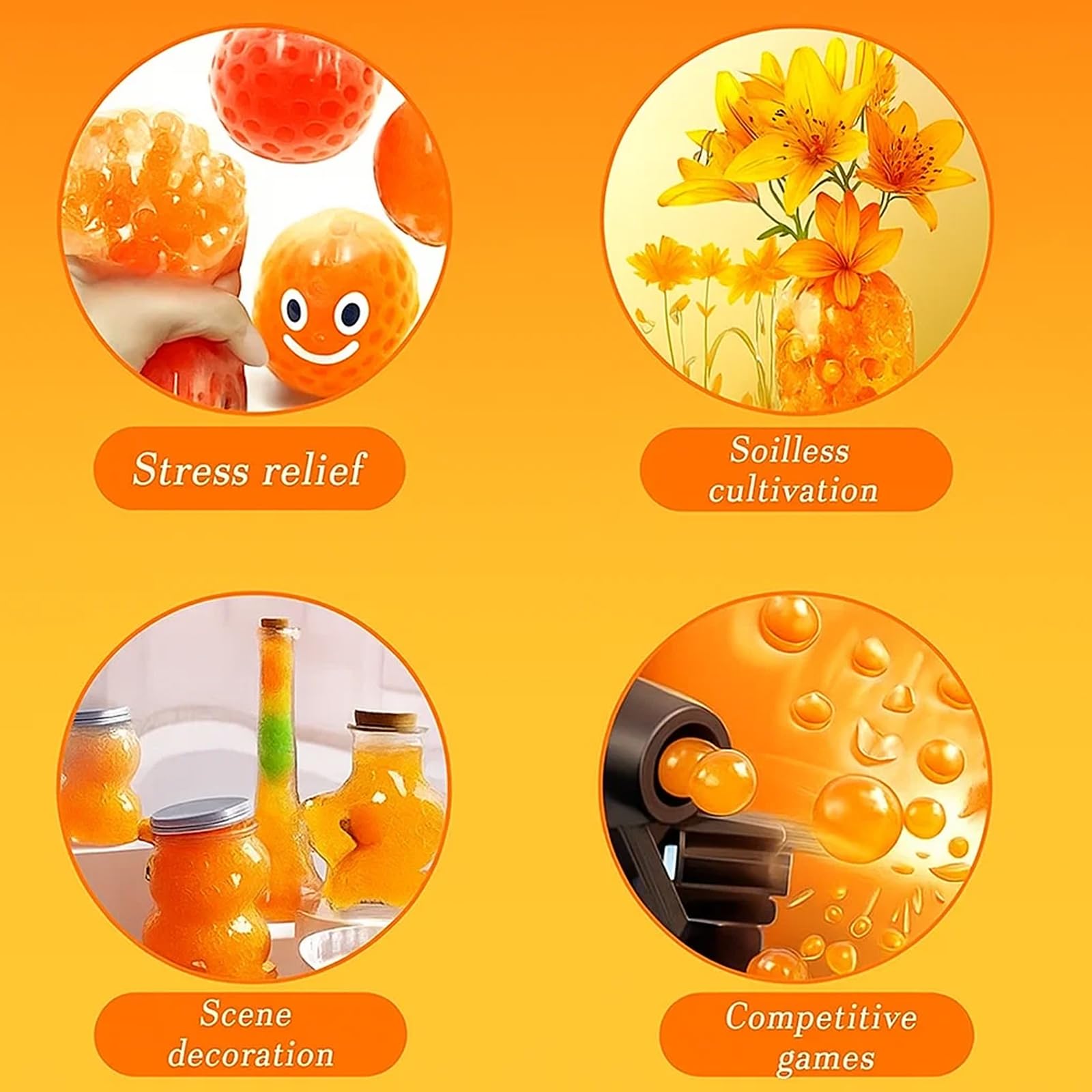 50,000 Rounds 7-8 mm, Gel Splatter Bullets for Electric Gel Blaster Gun Gel Gun Ammo Refill for Adults Premium Gift Packaging - Orange - Image 4