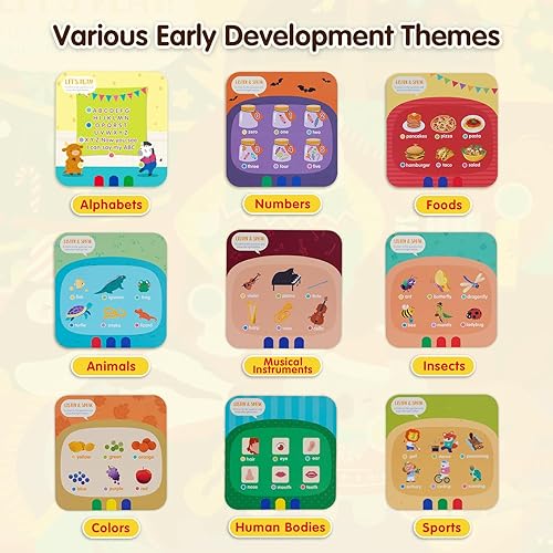 Miniatura 3 de Juguete interactivo Montessori para computadora portátil de terapia del habla para niños con tarjetas flash para escuchar y encontrar fonéticas para