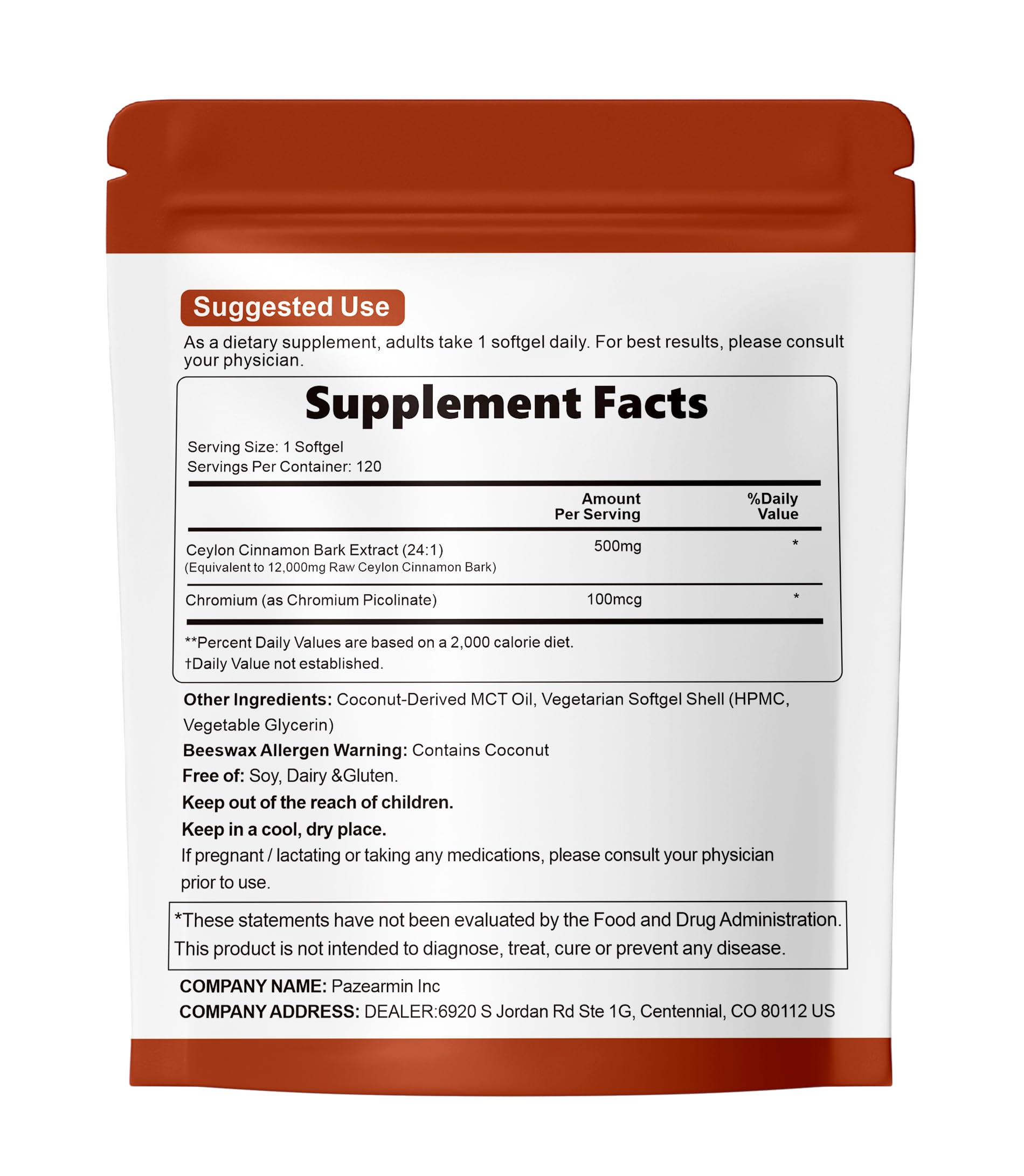 3-in-1 Organic Ceylon Cinnamon Supplement 24:1 Extract with MCT Oil 120 day — Amazon image 9