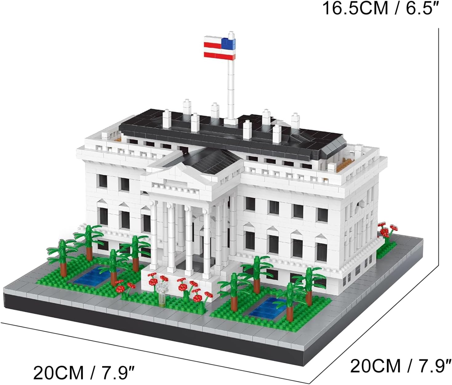 White House Micro Brick Building Set (2300 Pieces) – Landmark Model Educational Toy Gift for Kids and Adults image 2
