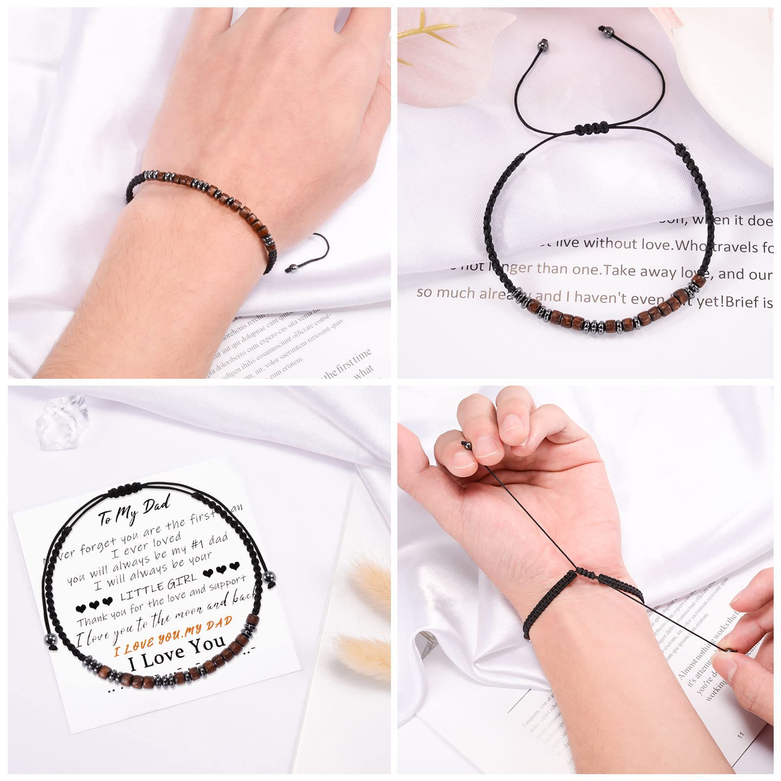 VU100 Bracciale Codice Morse Per Uomini Donne, Ti Amo Bracciale Regolabile Compleanno Regalo Di San Valentino Per Fidanzato Fidanzata Mamma Papà