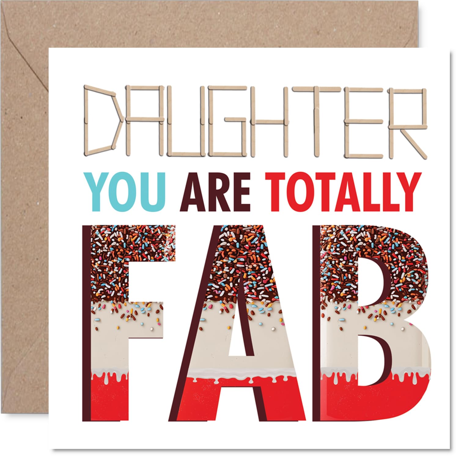 Daughter Birthday Card - Totally Fab - Happy Birthday Card for Daughter from Dad Mum, 145mm Totally Fab Bday Greeting Cards
