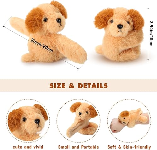 Miniatura 2 de Paquete de 8 pulseras de animales de peluche para niños, regalos de graduación de 8 pulgadas, lindas pulseras de muñeca de animales de peluche a