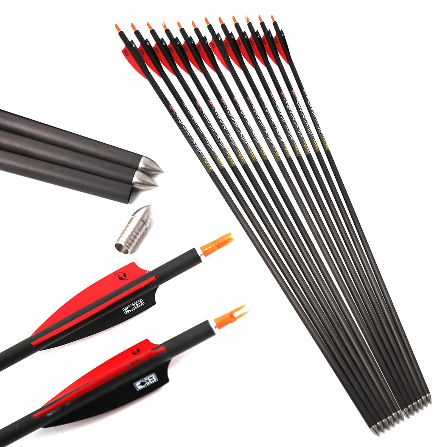 Buy ACCMOS 2832 Inch Carbon Arrow Spine 200 250 300 350 Hunting Arrows