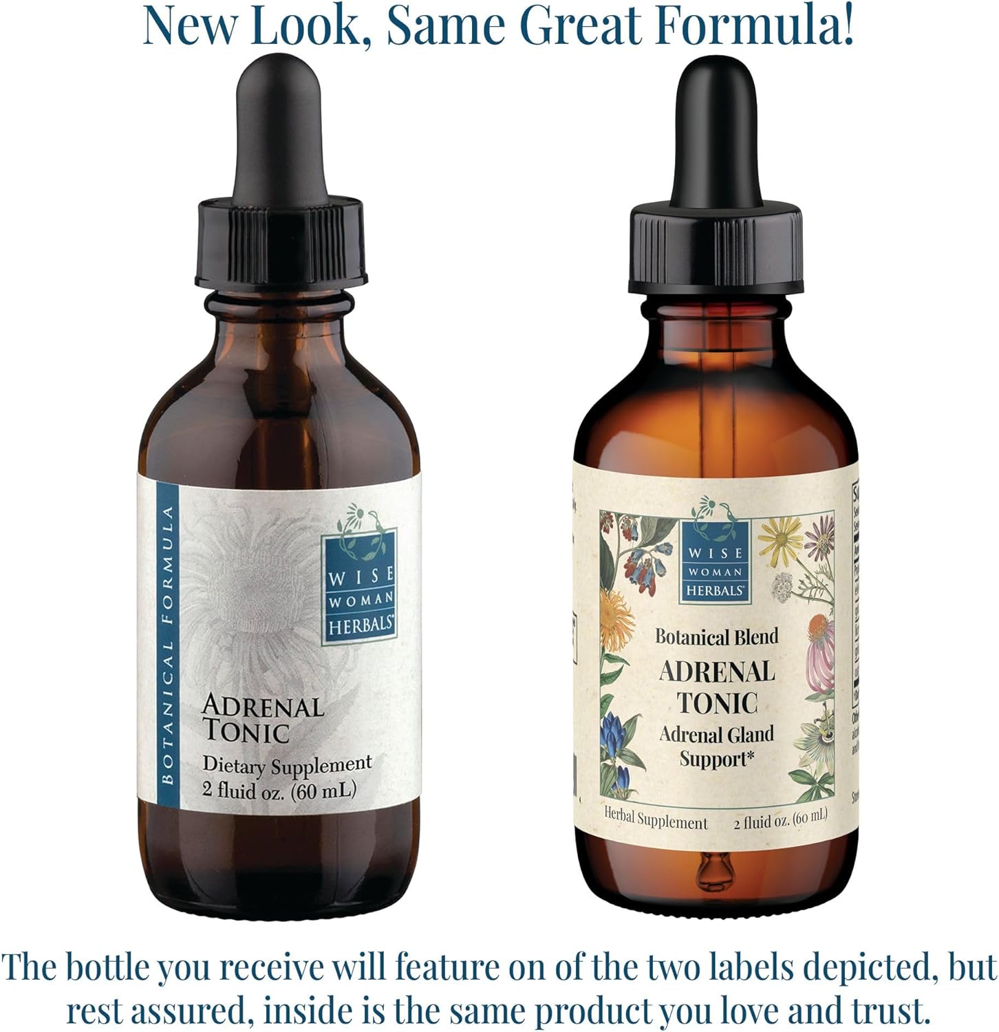 Wise Woman Herbals Adrenal Tonic Liquid Extract, Herbal Adaptogen Blend with Eleuthero, Ashwagandha & Licorice, Supports Healthy Adrenal Function, Energy, Stamina, Stress & Focus, Non-GMO, 2 Fl Oz