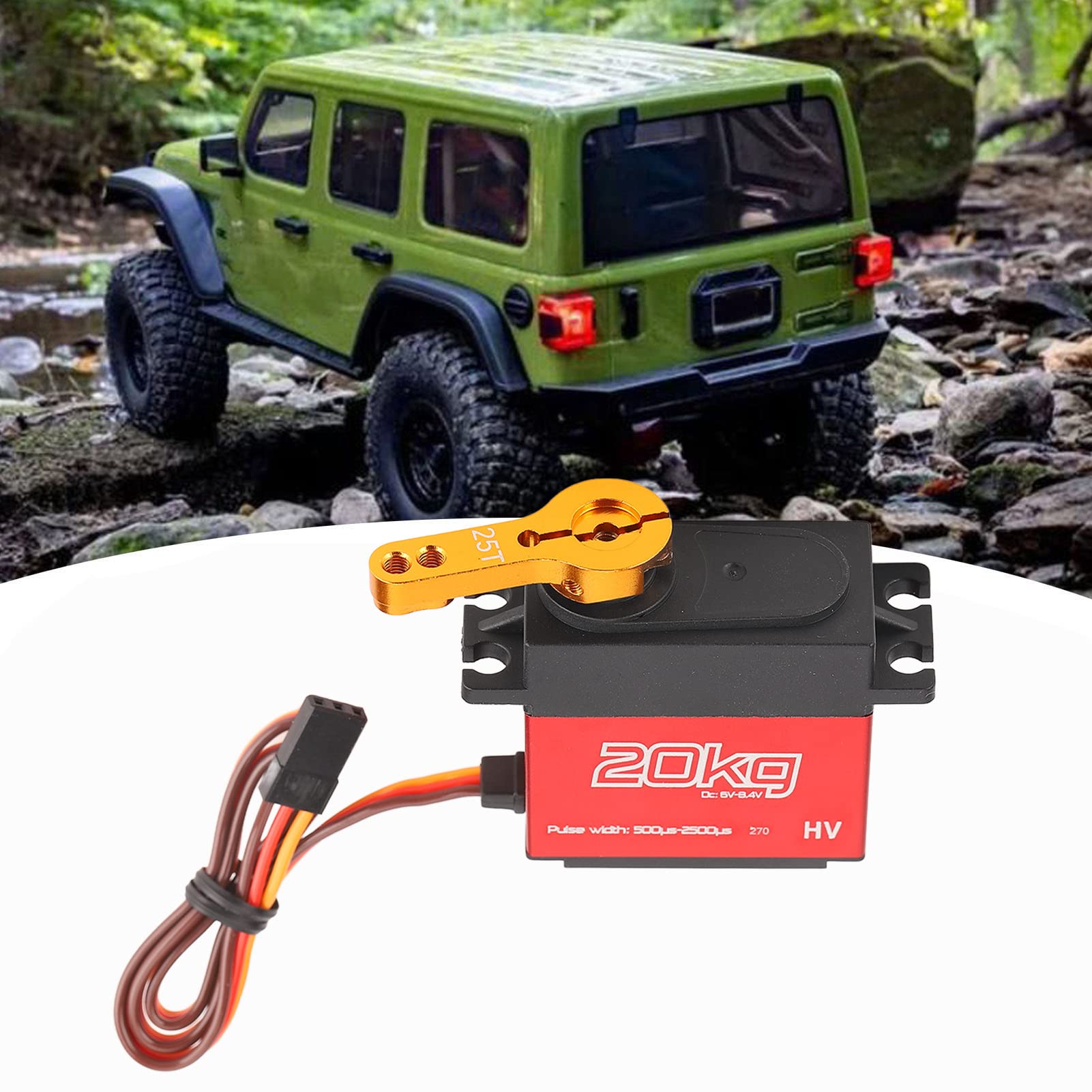 Servo digitale professionale impermeabile da 20 kg con braccio in metallo 25T per auto RC 1/10 1/12