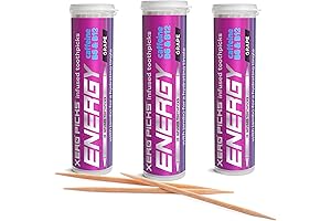 Xero Picks ENERGY Infused Flavored Toothpicks with Caffeine, B12 and B6-60 Picks (3 Pack) (Grape)