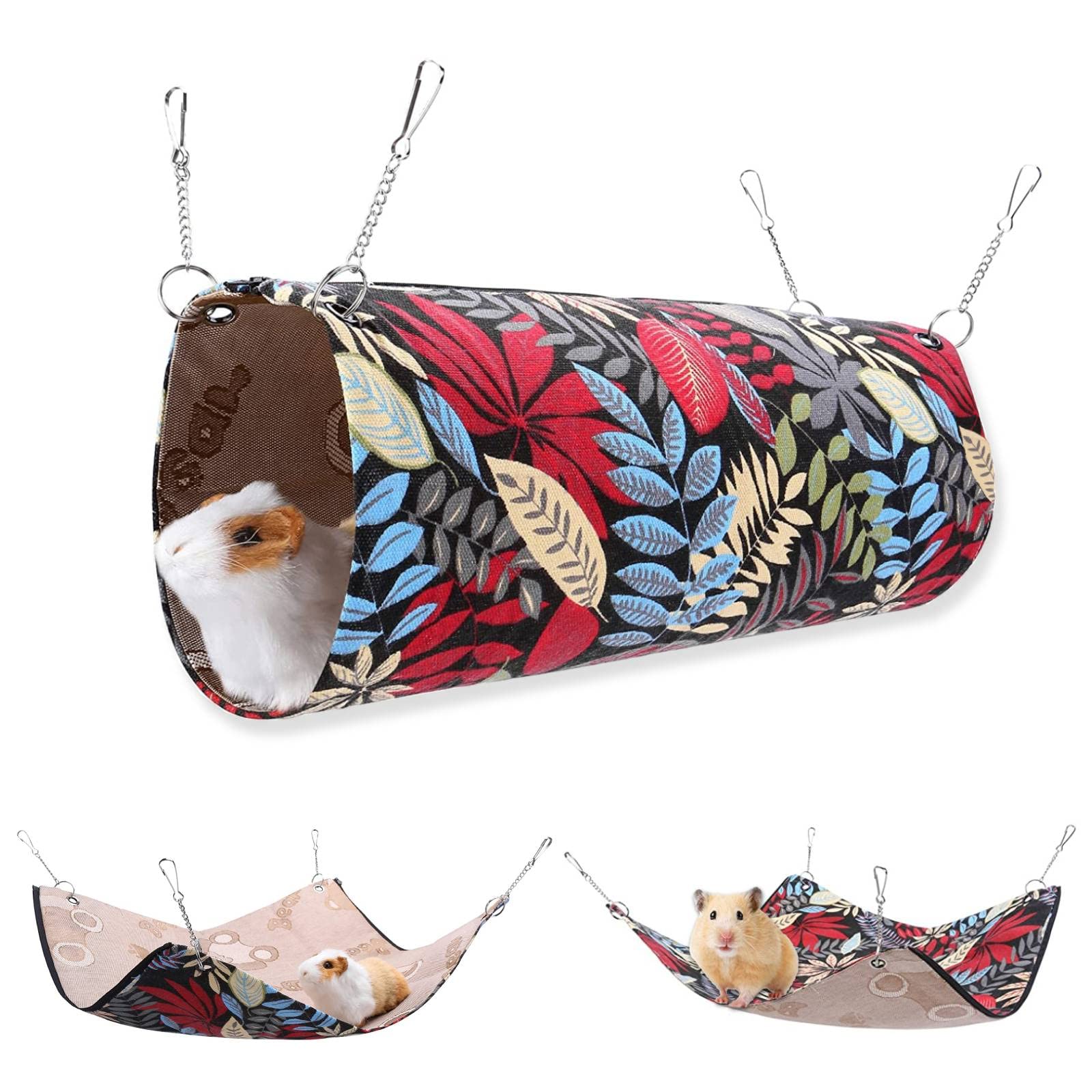 QeeHeng Hamac d'été pour Furet, Rat, Cochon d'Inde, lit Frais et Doux pour Petits Animaux pour Hamster, écureuil, Chinchilla, Planeur de Sucre pour Jouer au Repos, Accessoires de Cage à Suspendre - 2