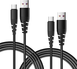 2팩 1.8m(6피트) 브레이드 USB-C 고속 충전 케이블 - 높은 내구성 및 빠른 전원 공급